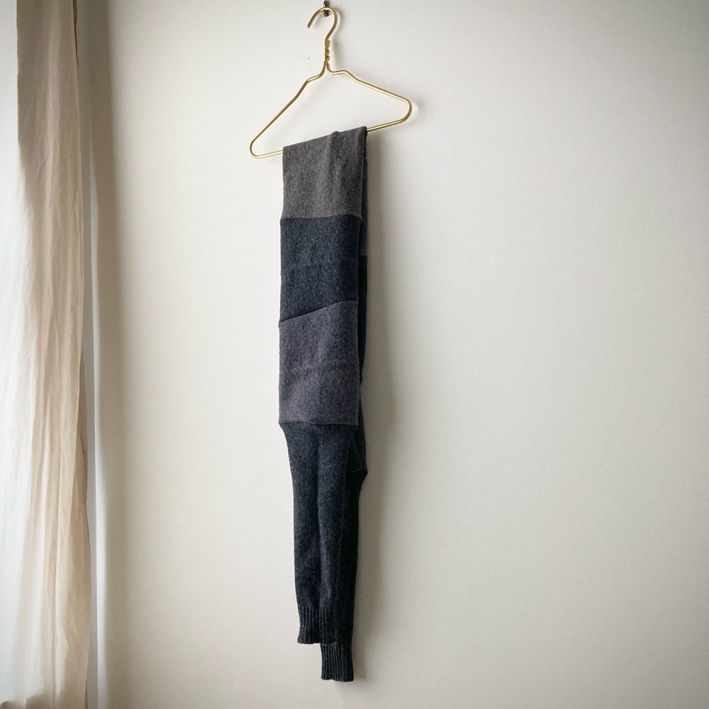 joodito 100% wool sweater wrap scarf japanese boro patchwork muffler winter gray - Picture 9 of 12